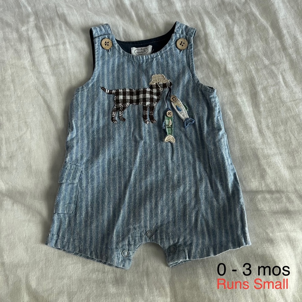 Mud Pie Blue Pinstripe JonJon